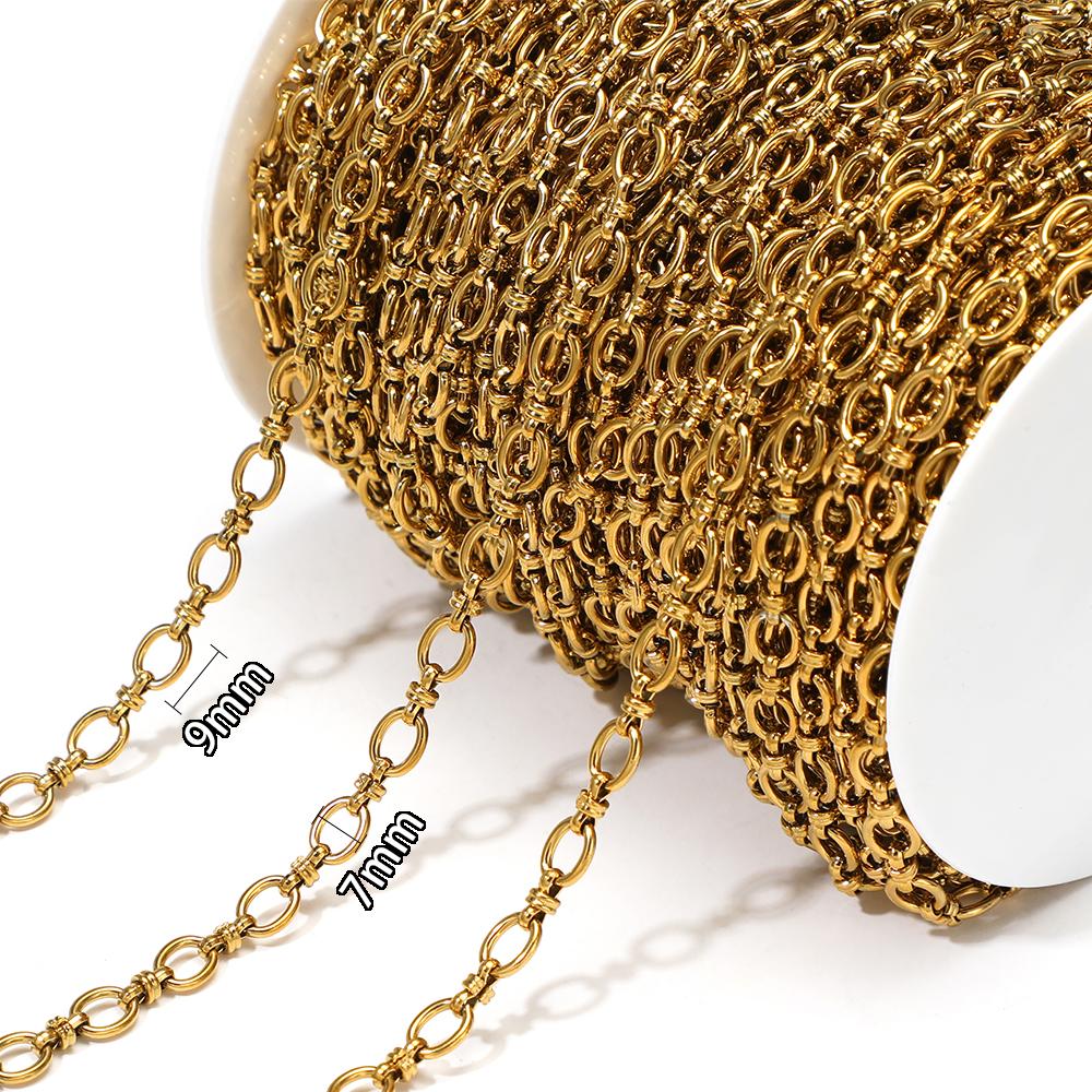 1 Meter Stainless Steel Oval Handmade Punk Chains DIY Hip Hop Men Necklaces Findings Bracelets Supplies Jewelry Earrings Making