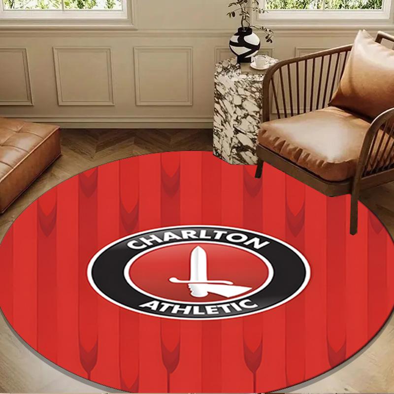 Football Charlton-Athletic Crest Round mat Home Decor, Chair rug For livingroom,Bedroom, doormat home decor Birthday Gift Christmas Gifts