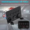 12-24V 5 Gang OnCelsiusOff Toggle   Panel Dual USB Voltmeter for Car Boat Marine Truck Green LED