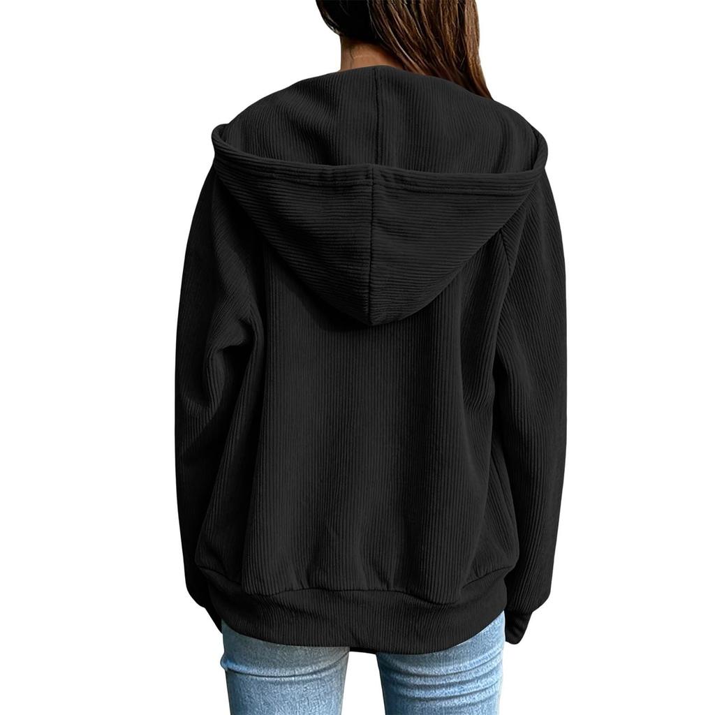 Sudadera con capucha y cremallera informal para mujer, talla grande, manga larga, corte holgado, para uso diario
