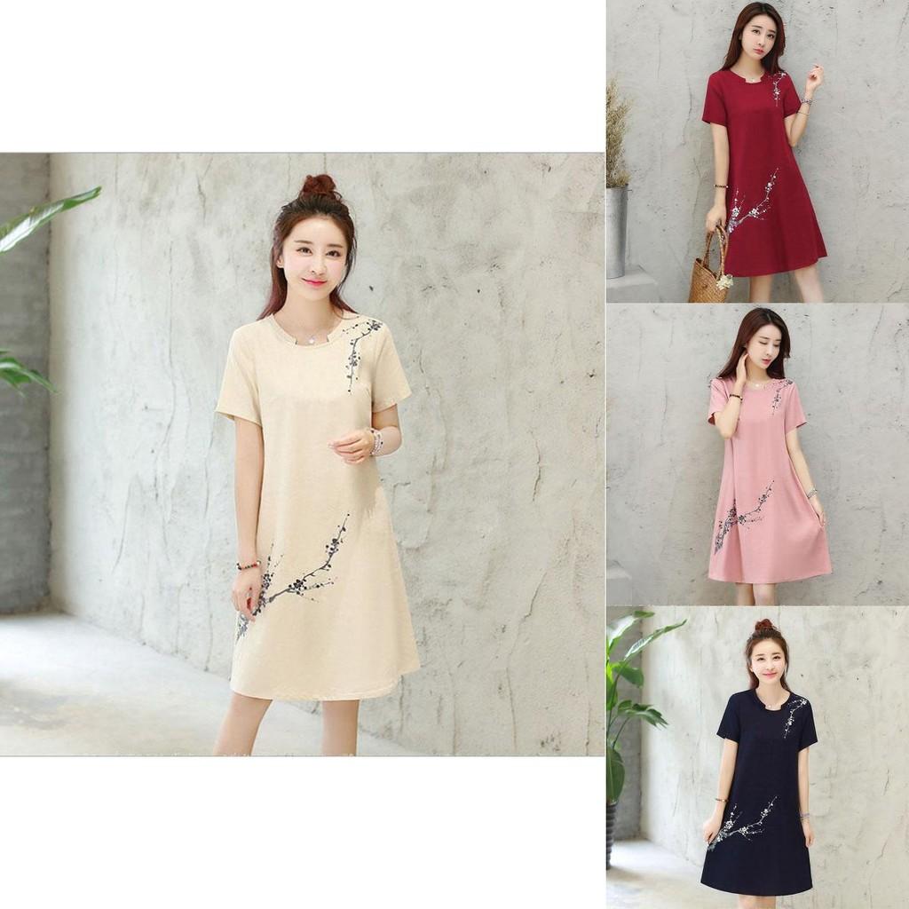 Fashion Summer Womens Casual Elegant Short Sleeve Shift Dress Bright Red And Comfortable Fit