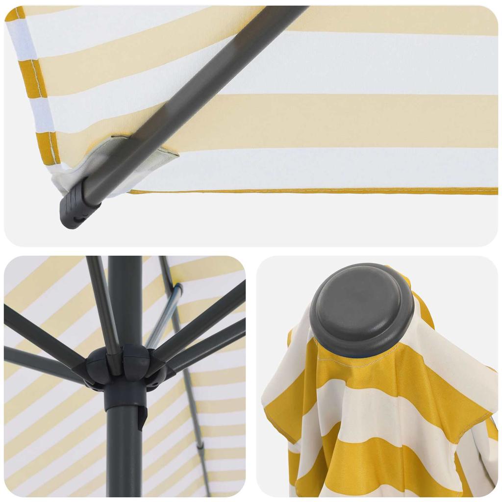 Garden Umbrella with Base 300 X 300 Cm Polyester Rectangular
