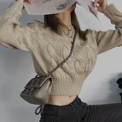Pulover Crop tricotat Femei Toamna Iarna Toamna Maneca lunga Pulovere Casual Pulovere Tricoturi Femei Moda Topuri Femei