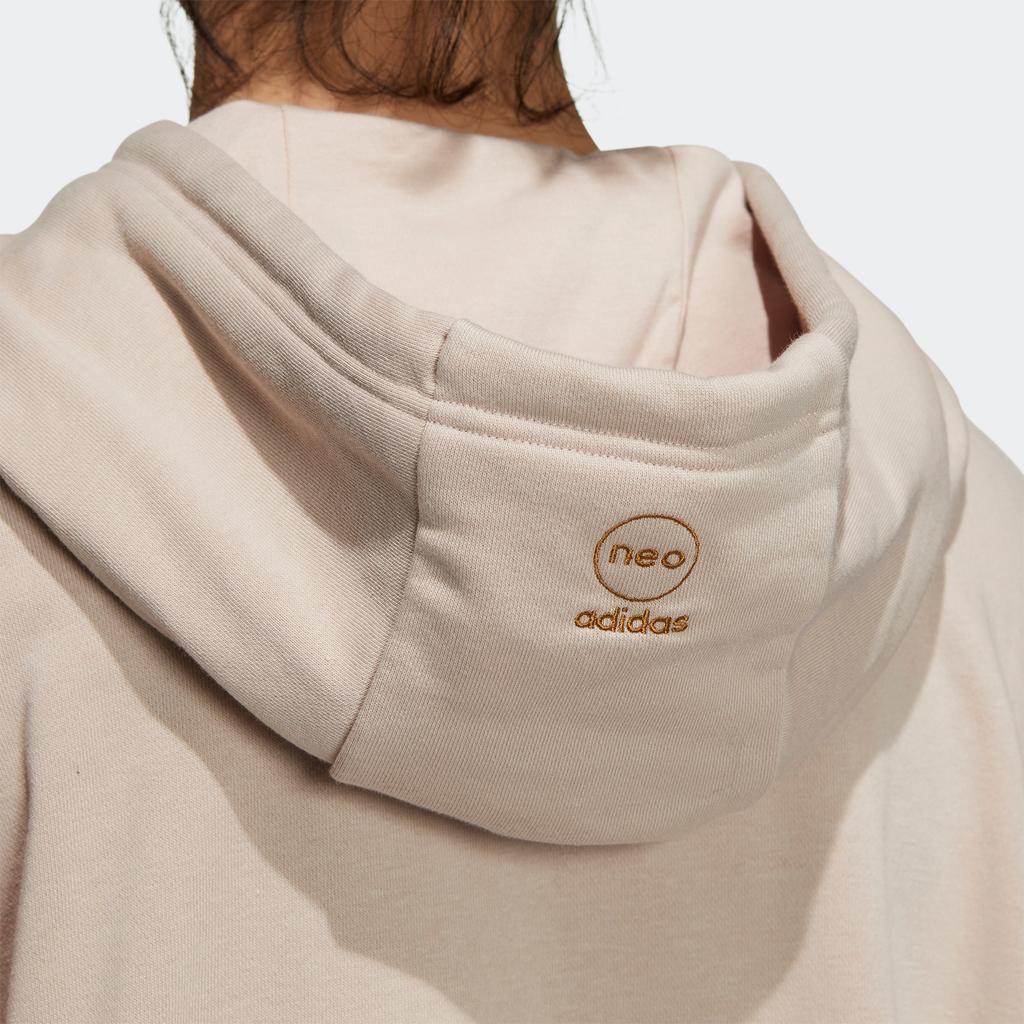 Adidas FW22 Colorblock Stripe Sports Hoodie Women Tops Miracle-Grey Taupe-Brown IA6817