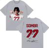 Sombr T-shirt Gotica Giovanile Romantica Estate 2026 Stampa Estiva Cotone Puro Top Casual Manica Corta