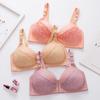 Comfortable Plus Size Wire-Free Front Closure Bra for Middle-Aged & Elderly - Pure Cotton