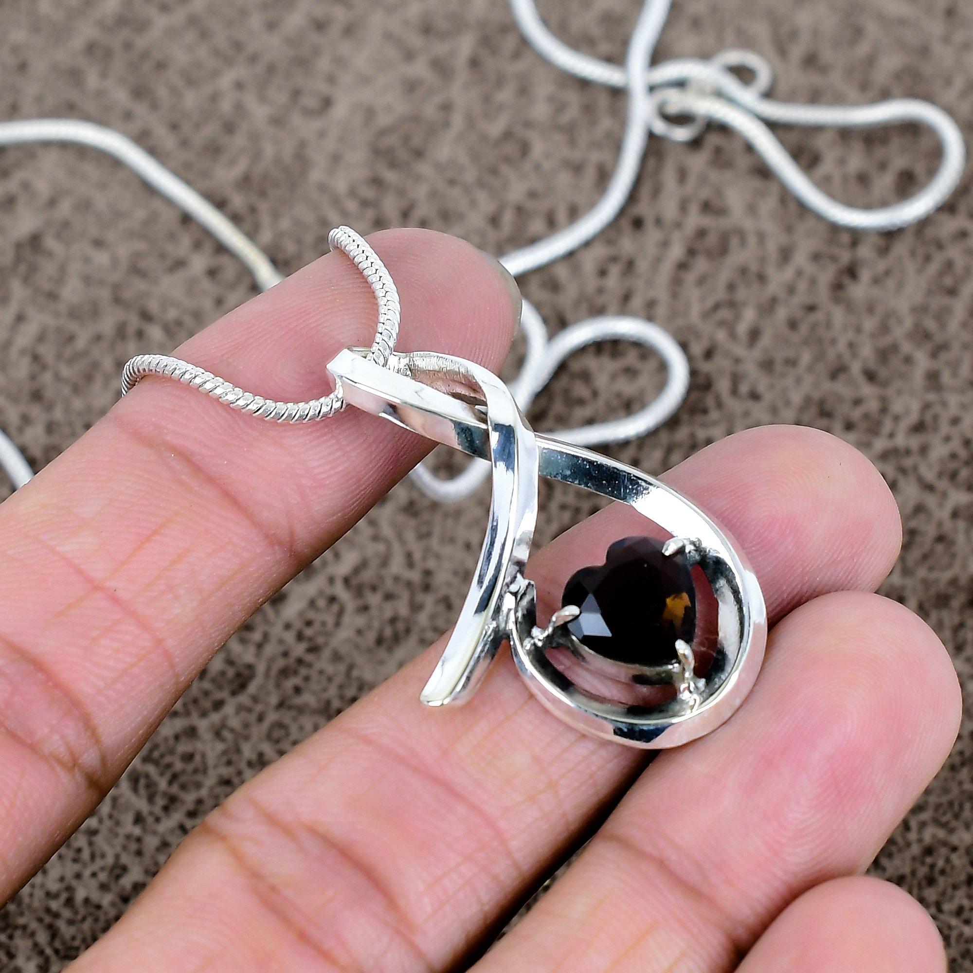 

Smoky Topaz Gemstone Handmade 925 Sterling Silver Jewelry Pendant 1.58 KKG-573