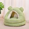 Four Seasons Semi-Closed Cozy Pet Bed for Cats & Dogs - Winter Warmth