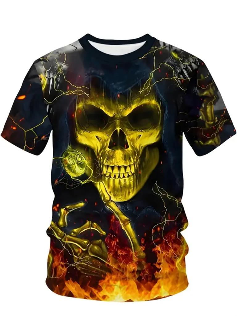 Summer fashion trend hip-hop cool 3D printed personalized T-shirt for men's casual and comfortable short sleeved T-shirt