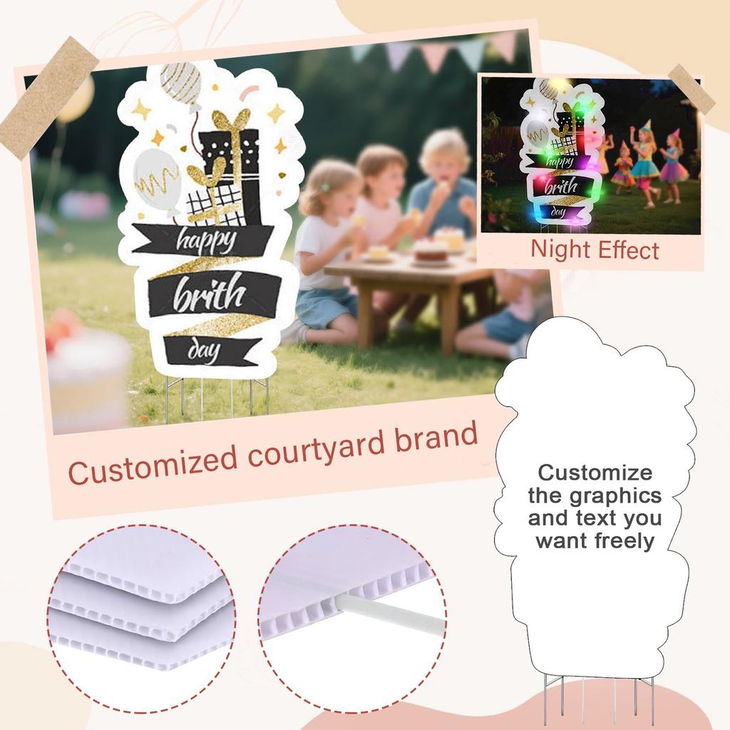 Personalized Custom Graduation Venue Sign LED Light Strip Metal Stake Graduation Venue Decoration Outdoor Graduation Sign Decoration