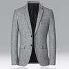 Blazer para Hombre Color Sólido Cruzado Otoño Invierno Dos Botones Bolsillos Abrigo de Traje para Boda