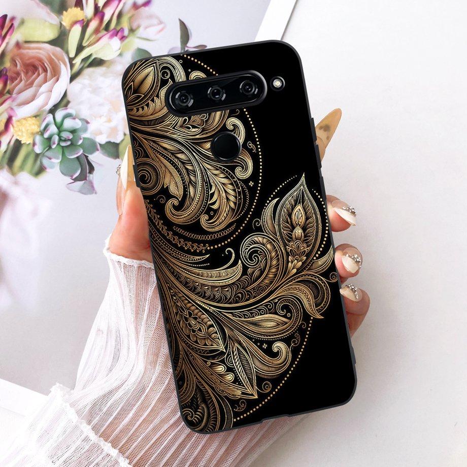 Für LG V40 V50s V35 ThinQ LG V8X ThinQ V30 2017 Handyhülle Weicher TPU-Stoßfänger Rückseite Coole Cartoon-Luxus-Schmetterlingsblume Funda