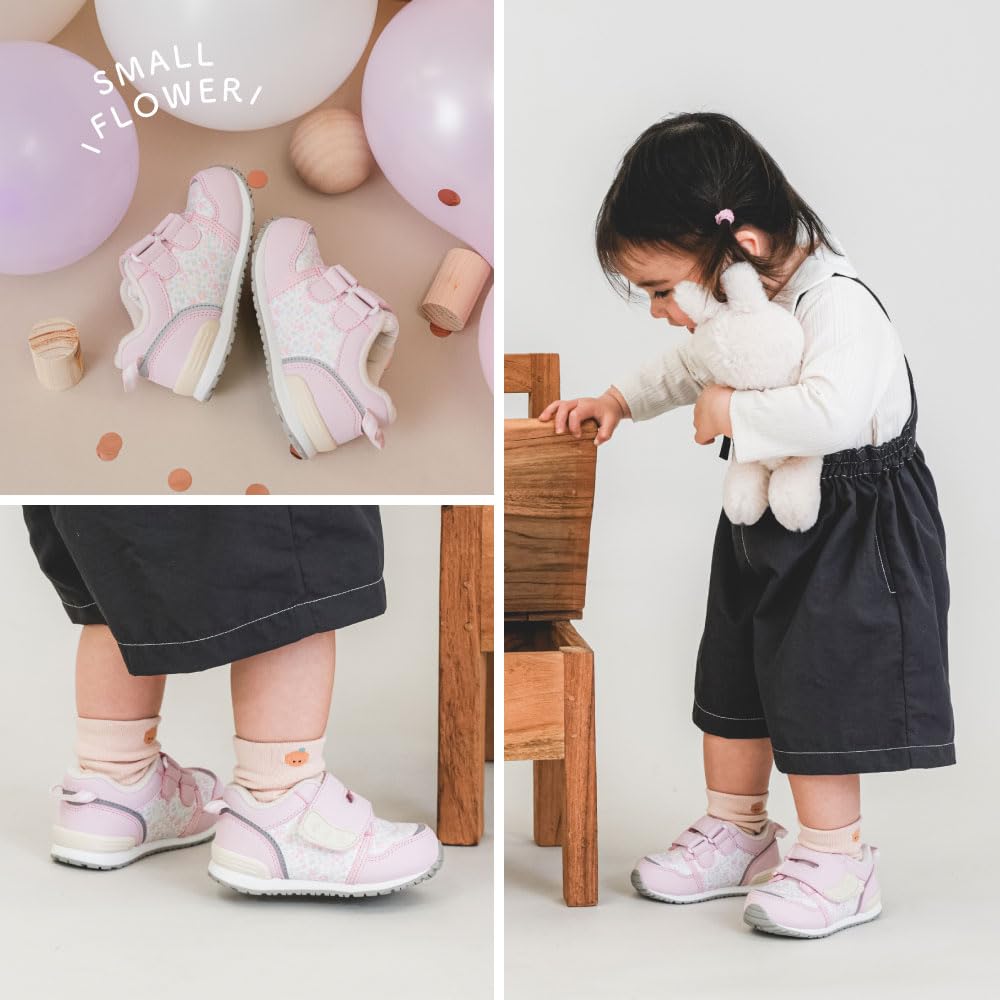 RIO Baby Sizes 11 Recommended by Nursery Wide Easy To Put Easy To Walk First Baby Shower Small Flower Size Shoes, 12.5cm-17cm, Colors, Foot-Friendly,
