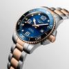 Longines HydroConquest Automatic Ceramic Blue Dial Red Gold Tone PVD Two-Tone Stainless Steel Bracelet Men's Watch (L3.782.3.98.7)