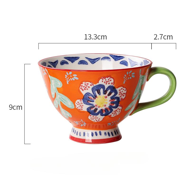 Large Capacity Oat Milk Breakfast Bowl Ceramic Mug Creative Personality Cute Home INS Coffee Cup Decoration Ornament