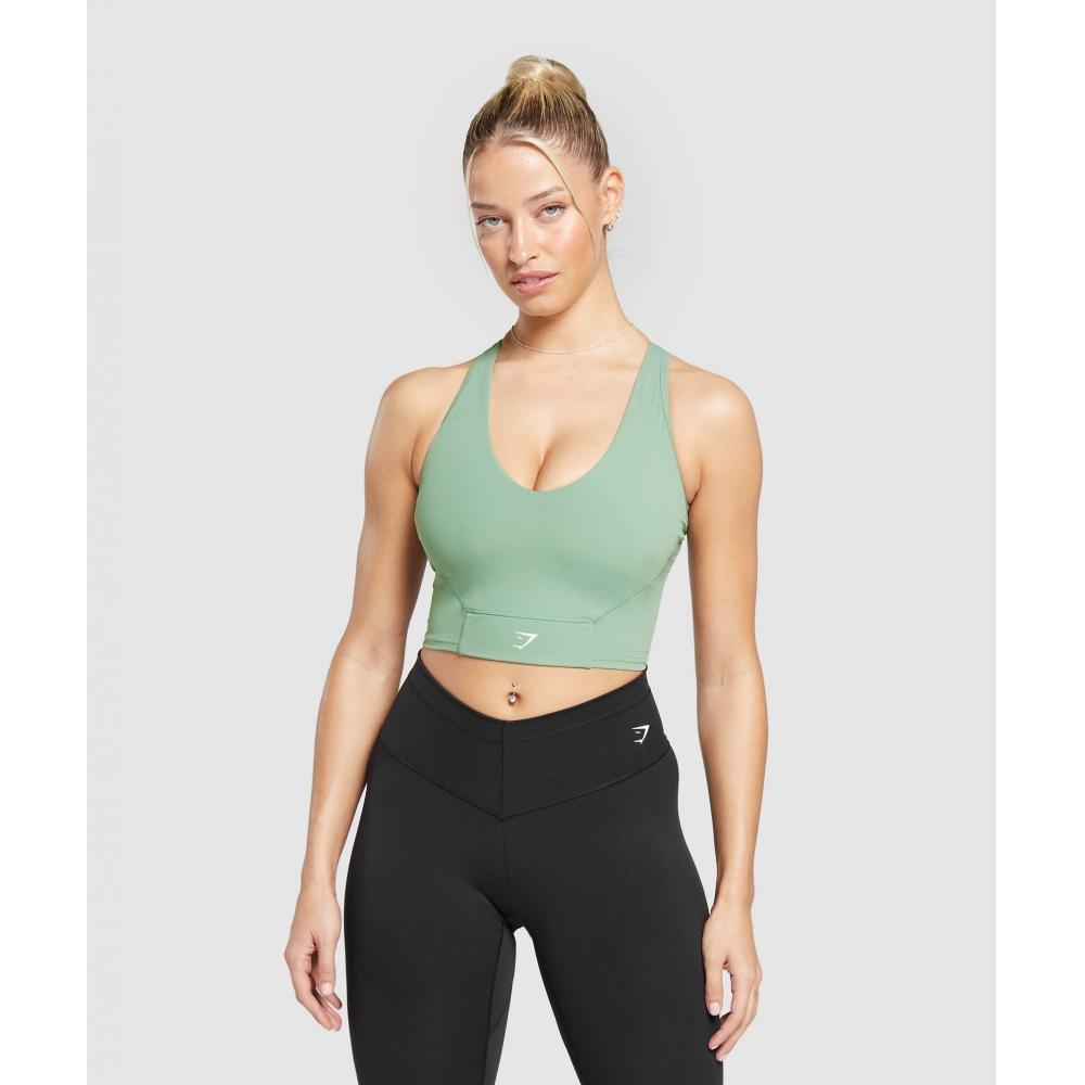 

Gymshark Майка из укороченной сетки Dollar Green B7A4K ECJB S
