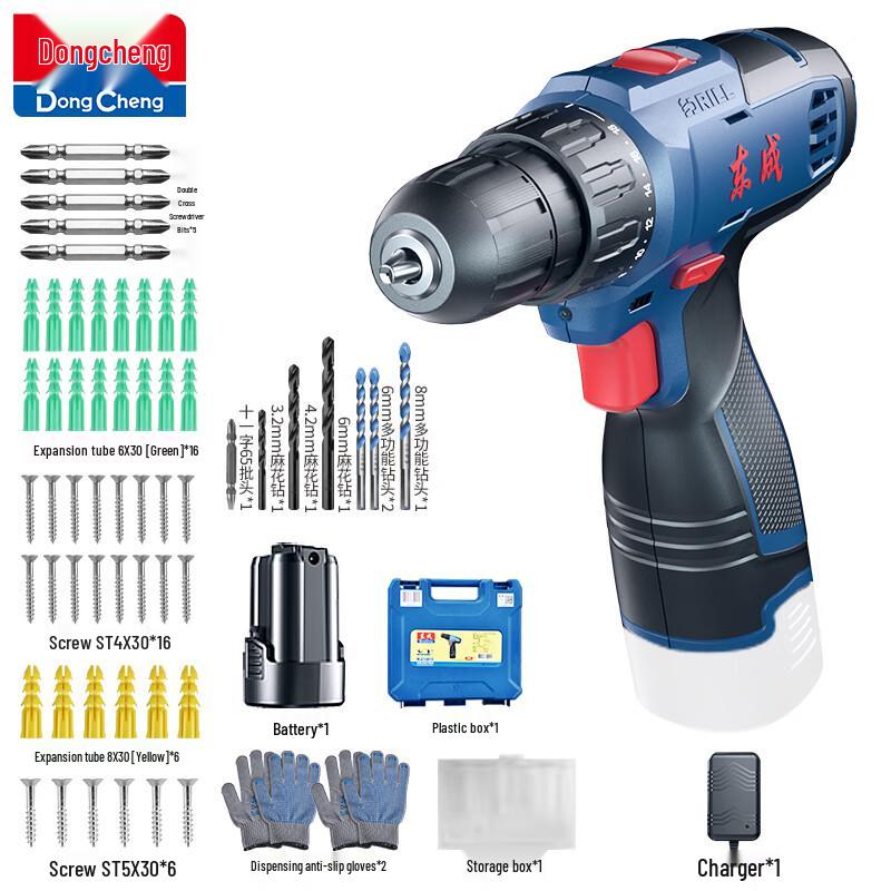 Dongcheng 16V Cordless Lithium-Ion Drill & Screwdriver CN Plug (adapter Included)