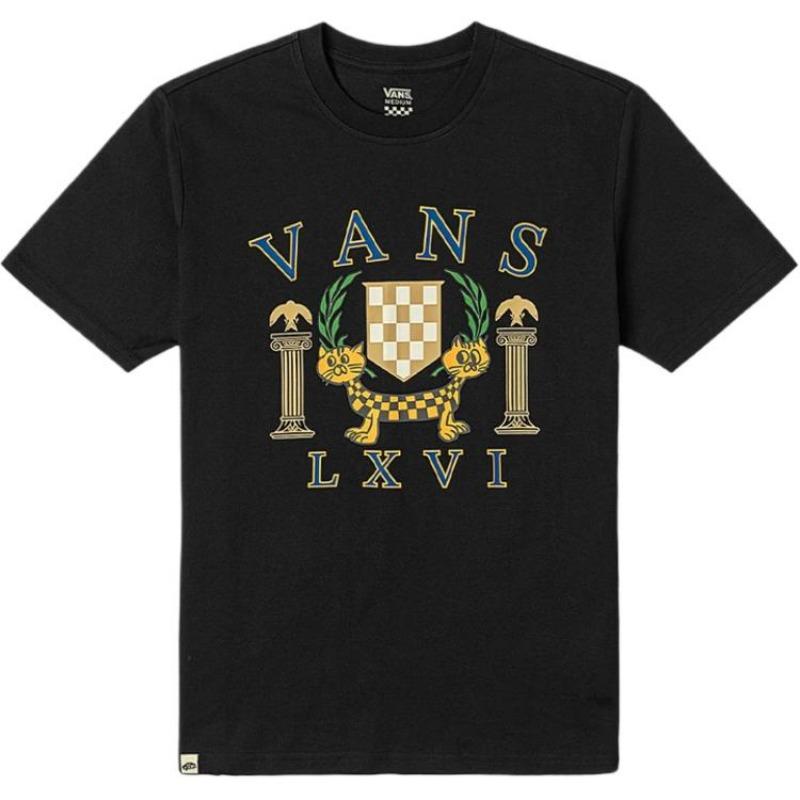 Vans Fun Fashion Cat Print Daily Short Sleeve T-Shirt Women Tops Black VN000NJWBLK