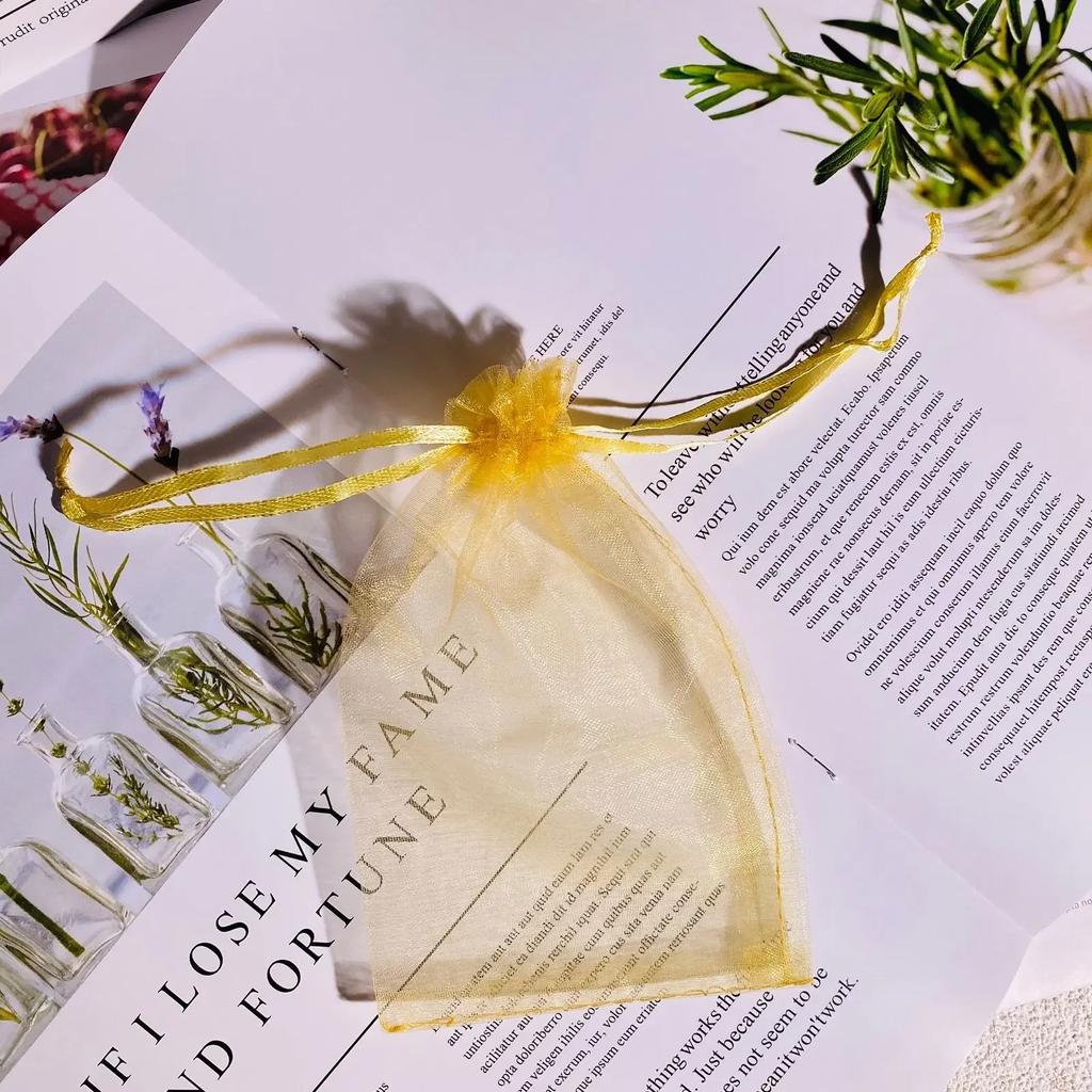 100 Farbige Transparente Garnbeutel Schmuck Süßigkeiten Geschenk Kosmetik Probeverpackungsbeutel Mehrere Größen Einfarbig Bündeltaschen