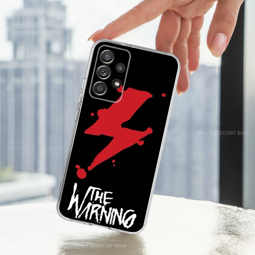 Band T-THE W-Warning Rock Case For Samsung A51,30,71,S9,Ultra,Lite,S22,10,20,FE,23,21,PIus,Transparent, Silicone