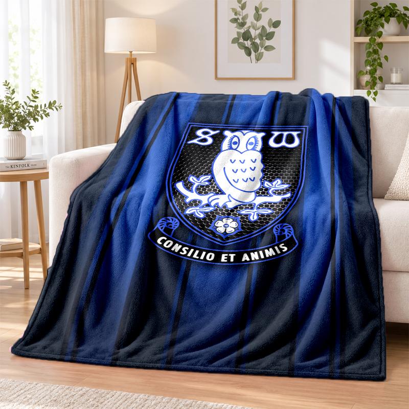 Sheffield Wednesday Printed Flannel Blanket Warm Comfort Bed Throw For Indoor Home Decoration