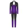 Macacão Feminino Cor Degradê Gola Alta Manga Longa Costas com Abertura Strass Brilhante Body