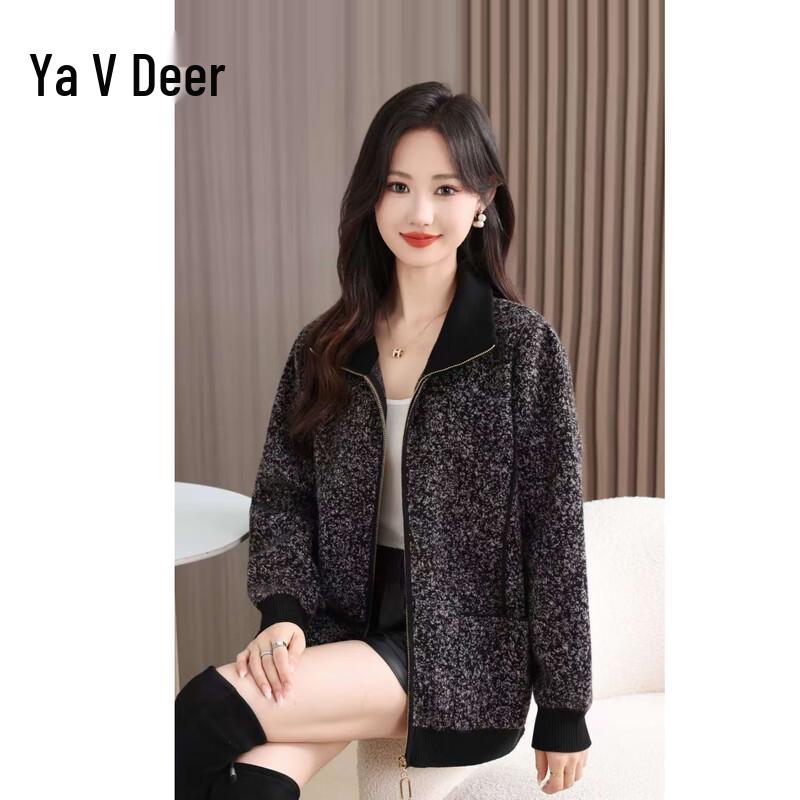 

Yalu Women s Casual Knit Zip-Front Jacket 4XL