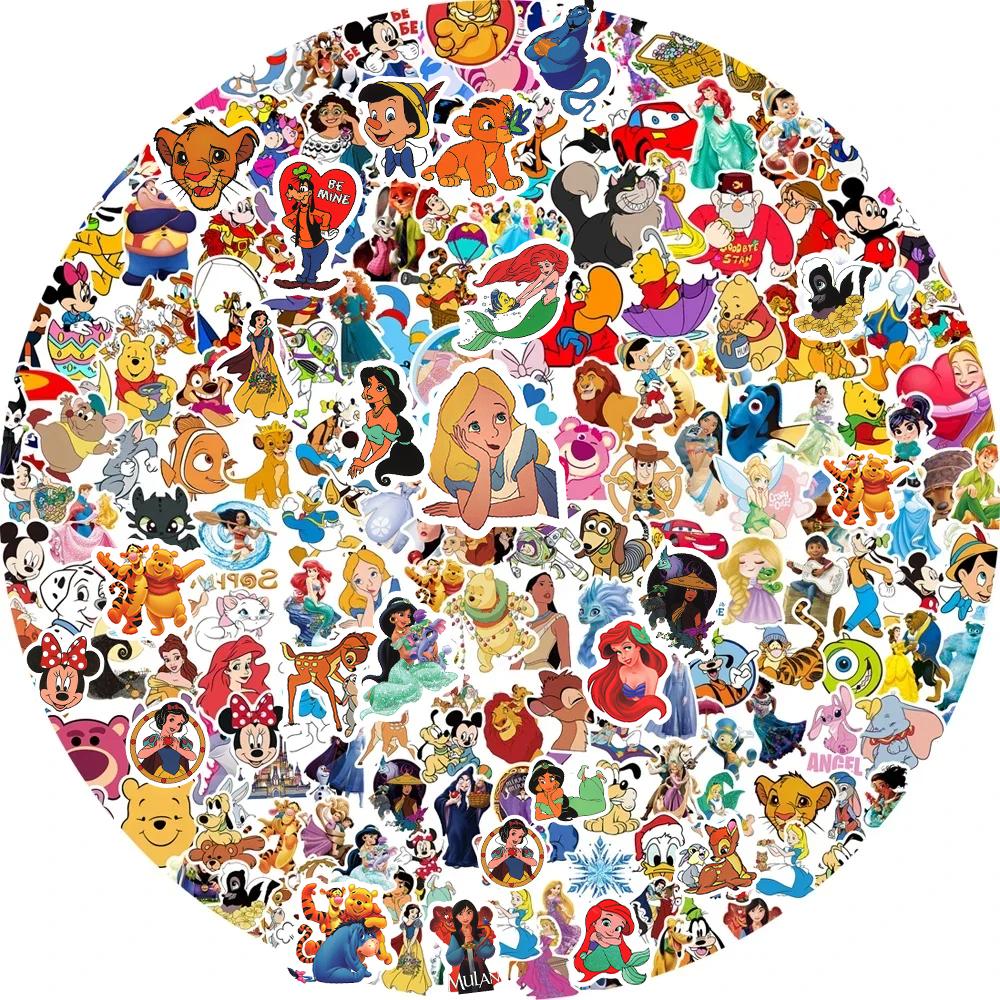 50/100/200/300pcs Mixed Anime Series Stickers Cute Princess Cartoon Decals Luggage Phone Laptop Sticker Toys Gift