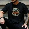 Unisex Vintage 1976 Football Sunset Circle Distressed Graphic T Shirt 70s Nostalgic Birthday Daily Streetwear Top