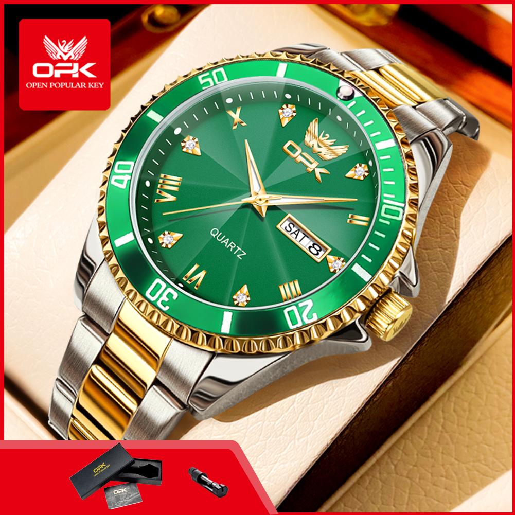 OPK 8171 Man Quartz Watch Original Luminous Waterproof 42mm Dial Week Calendar Fashion Business Men Watches