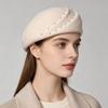 Elegant Pearl Australian Wool Beret Children Autumn and Winter Fashion High Quality Painter Hat Retro Versatile Top Hat