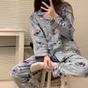 Set pigiama da donna pigiama set 2 pezzi arioso morbido casual stampato pigiama