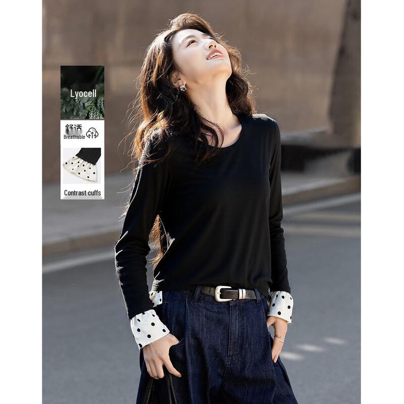 

Demana Women s Lyocell Blend Round Neck T-Shirt M
