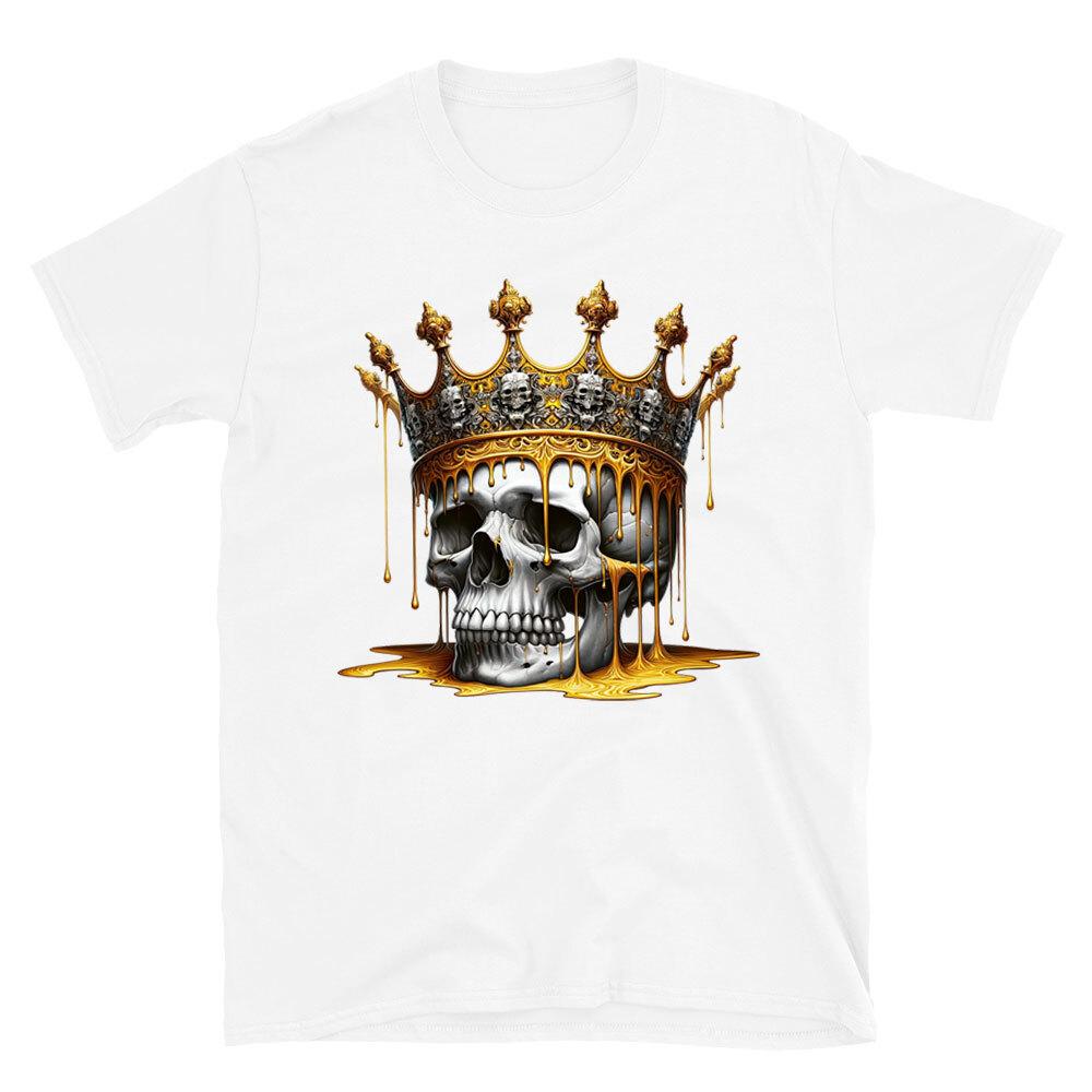 Vintage Golden Skull King T-shirt - Royal Crown Novelty Unisex Graphic Tee S