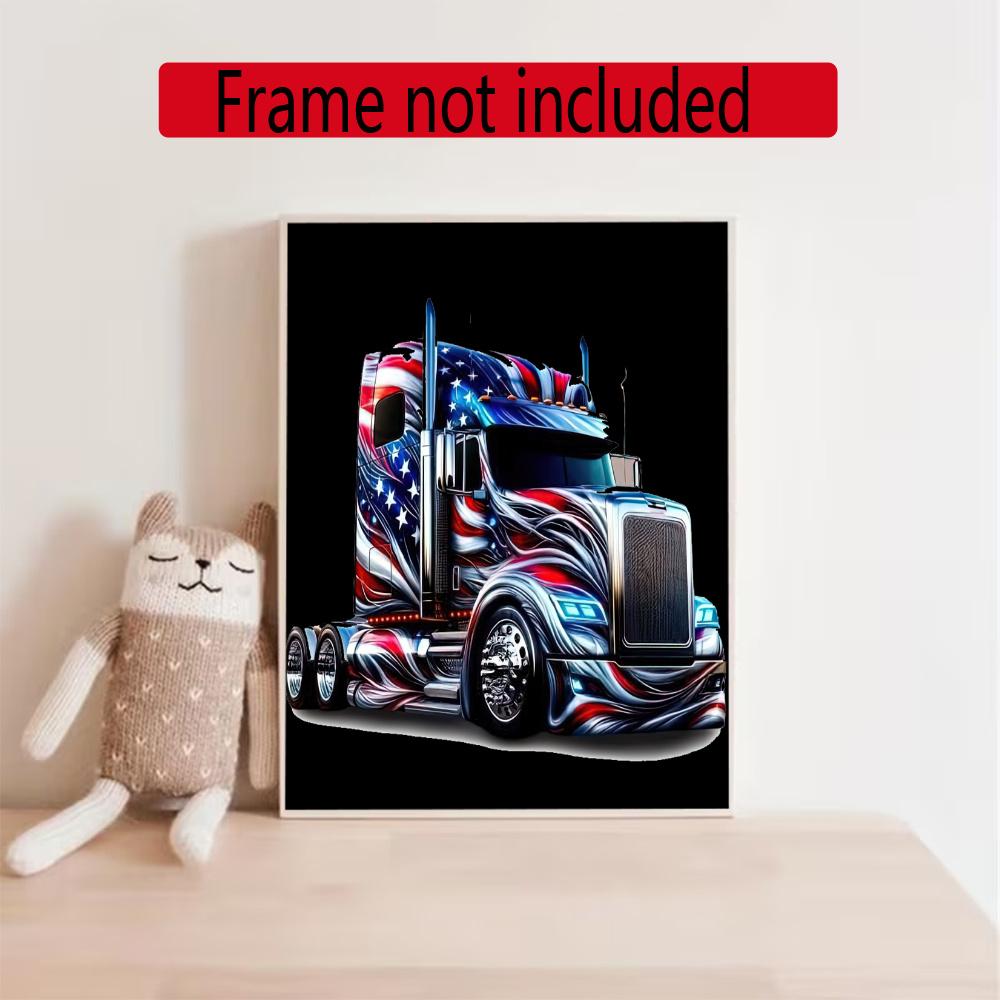 Kenworth Diamond Painting Round Diamond Mosaic Rhinestones Diamond Embroidery Craft Kit Wall Decor Without Frame