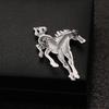 Fashion Metal Animal Horse Brooch Pin Badge Wedding Bridal - Silver