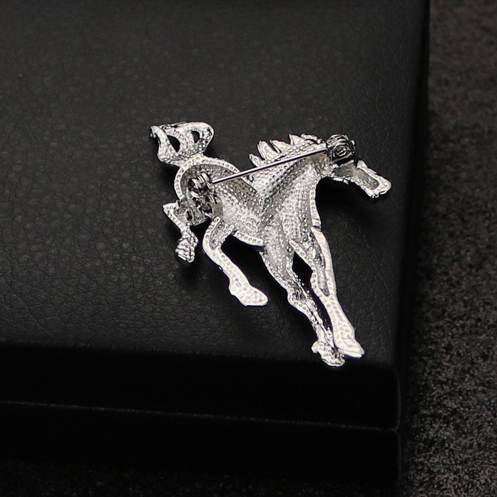 Fashion Metal Animal Horse Brooch Pin Badge Wedding Bridal - Silver