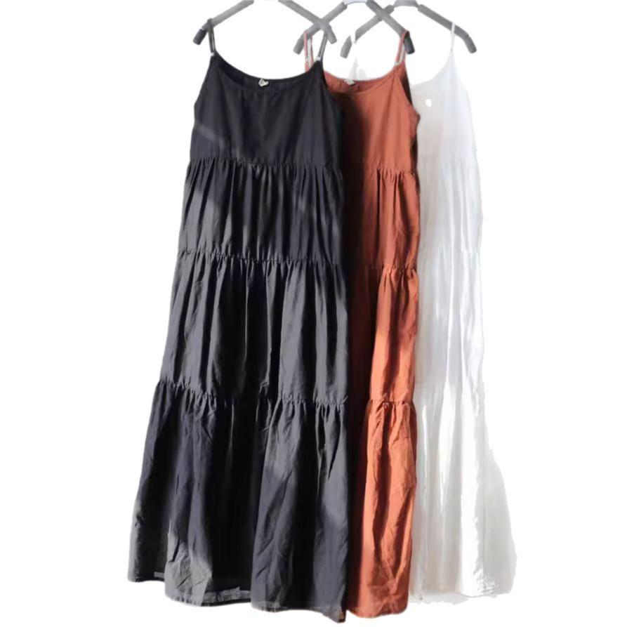 Retro Literary Dark Yamamoto-Style Women's Spaghetti Strap Three-Piece Dress: Available In 3 Colors