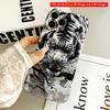 2DFlat Black and White Tiger Art Phone Case All Inclusive Film Hard iPhone Case, Compatible with iPhone 18 Pro Max 17 16 15 14 13 12 11