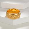 1pc 8MM Stainless Steel Golden Mens Ring Timeless Design with Simple Texture Hypoallergenic & Durable for Sophisticated Style