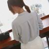 Spring Korean Style Long Sleeve Shirt Elegant White Chiffon Blouse Office-lady Loose Socialite Womens Tops