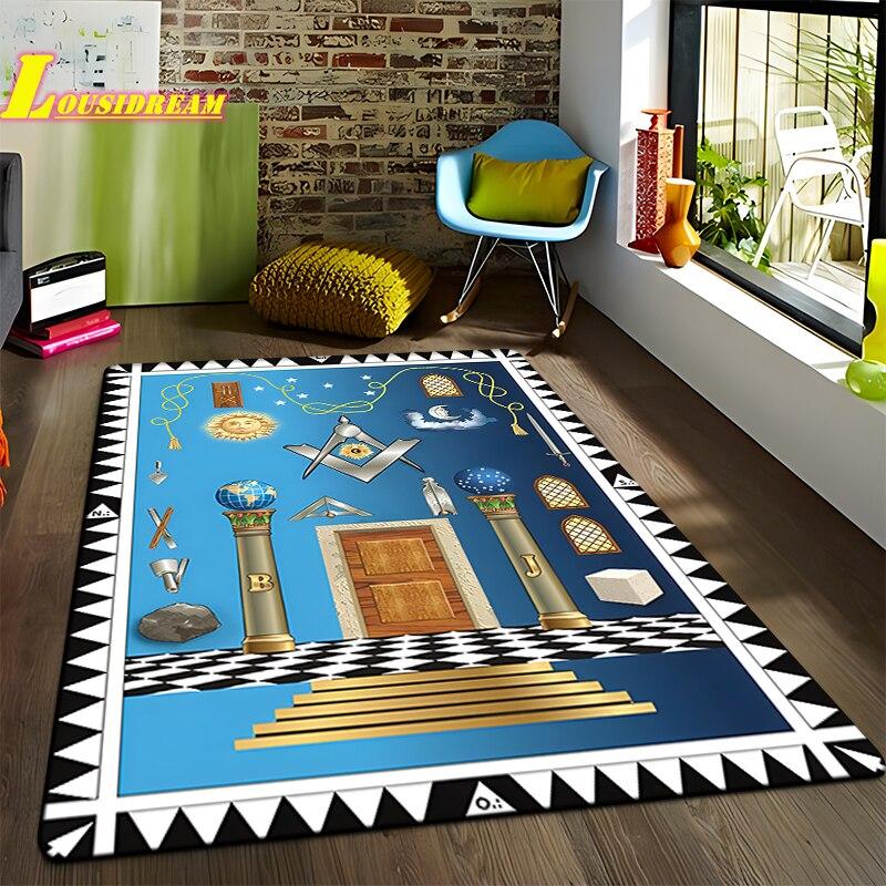 Freemason Illuminati Fashion Print Rug Home Decor Rug Anti-Slip Rug Living Room Bedroom Kitchen Bathroom Balcony Floor Mats