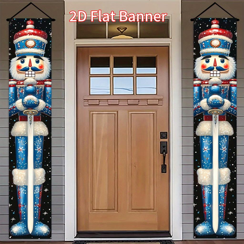 Christmas Door Couplet Set - Winter Holiday Hanging Decor - Porch Hanging Door Decor (2342)