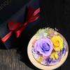 Preserved Flowers, Birthday Gift for Women, Large Angel Glass Dome, Never-Dying Purple-Yellow Roses, Popular Gift for White Day, Respect for the Aged