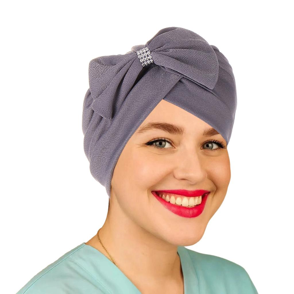 Hemp Bow Fashion Tam-O'-Shanter Multicolor Big Bow Forehead Cross Stick-on Crystals