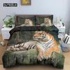 Tiger Duvet Cover Soft Comforter Cover Microfiber Animal Bedding Set Tiger Pattern Quilt Cover for Room Decor 2/3Pcs Bedclothes