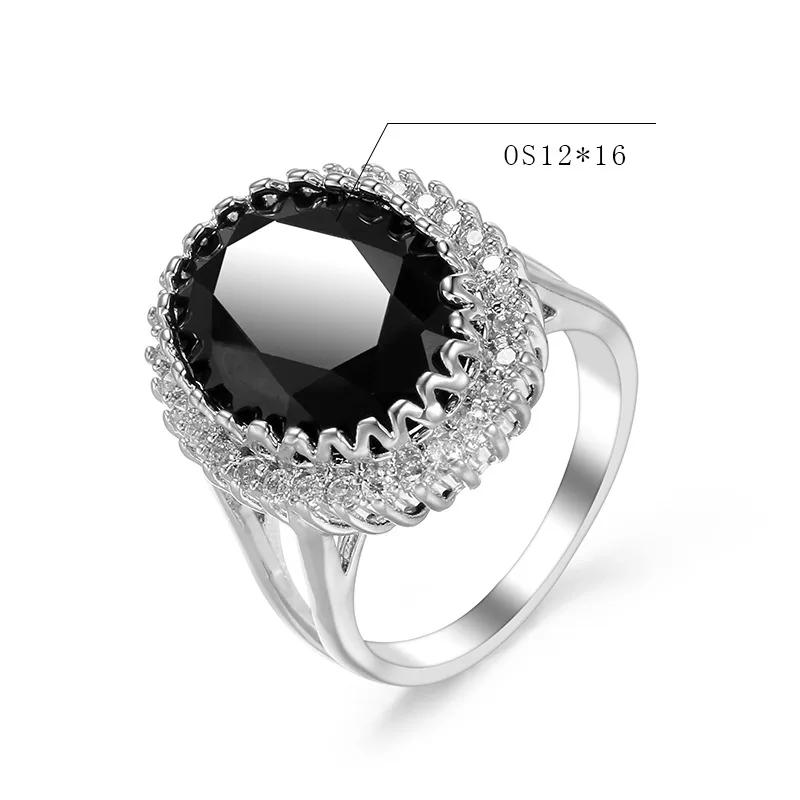 

Vintage Female Wedding Ring 925 Sterling Silver Round Black Micro Pave Zircon Wedding Rings for Women Jewelry Anillos Mujer 6