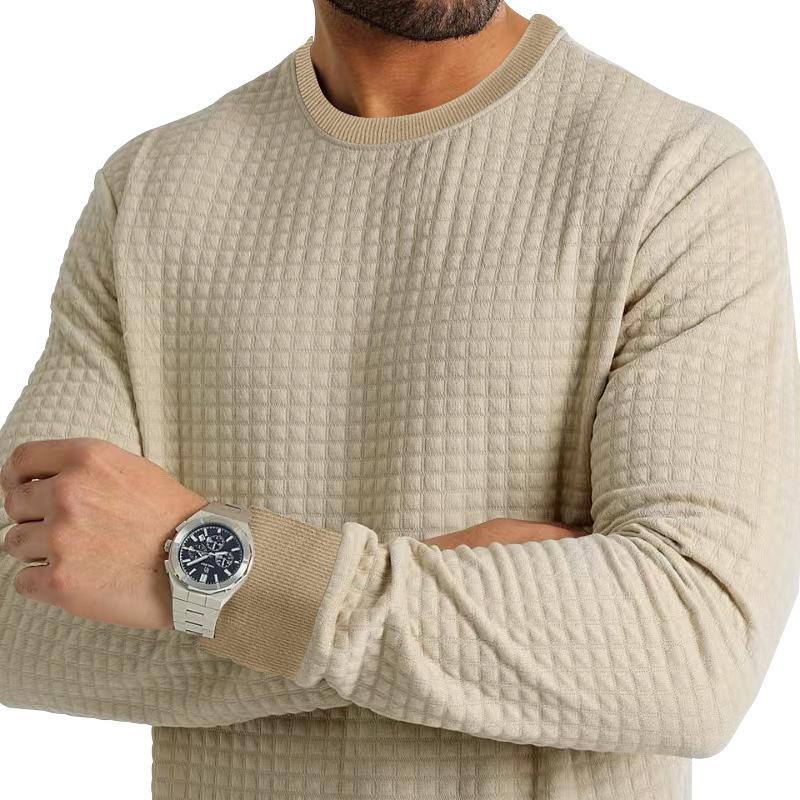 

Autumn and Winter Men s Long-sleeved T-shirt Solid Colour Round Neck Knit Shirt Slim Small Square Men s Internal Bottoming Shirt XXXL
