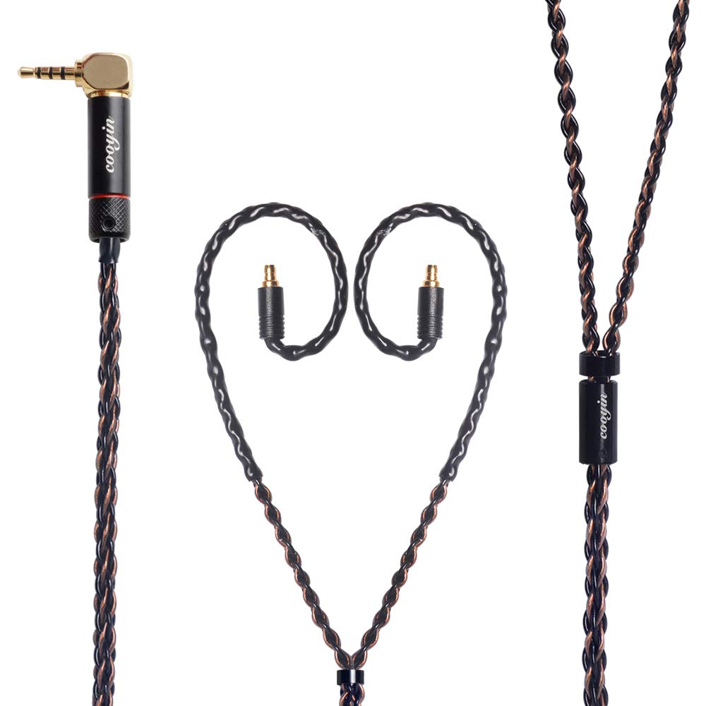

cooyin Recable Earphone OCC Single Crystal Copper and Single Crystal Copper for Compatible with Cable, 8-Core Silver-Plated Sennheiser, ie500pro,