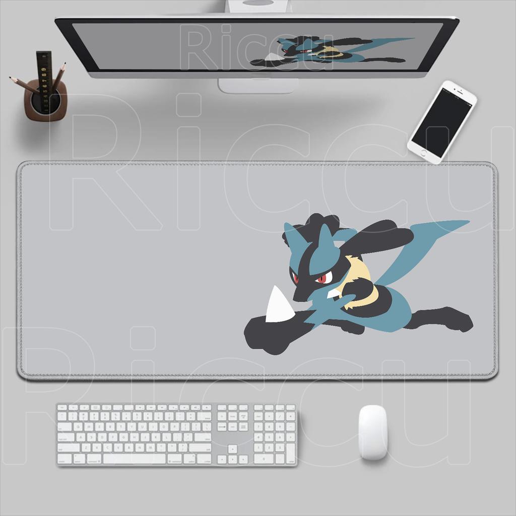 Pokemon Lucario Mouse Pad Non-slip Rubber Gaming Desk Mat Laptop Game XXL Keyboard Mice Mat Cabinet 900x400mm Mousepad HD Carpet